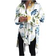 thumbnail image 1 of Chemises à Manches Longues pour Femmes Ample Courte devant Longues Bretelles Longues Tops Col Rond Col en V avec Boutons, 1 of 4