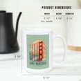 thumbnail image 5 of 15 fl oz Ceramic Mug, San Francisco, California, Lithograph, City Series, Contour, Dishwasher & Microwave Safe, 5 of 5