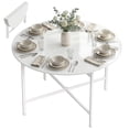 thumbnail image 1 of HOMCOM Folding Dining Table for 3-6 People, 47" Drop Leaf Table, White, 1 of 10