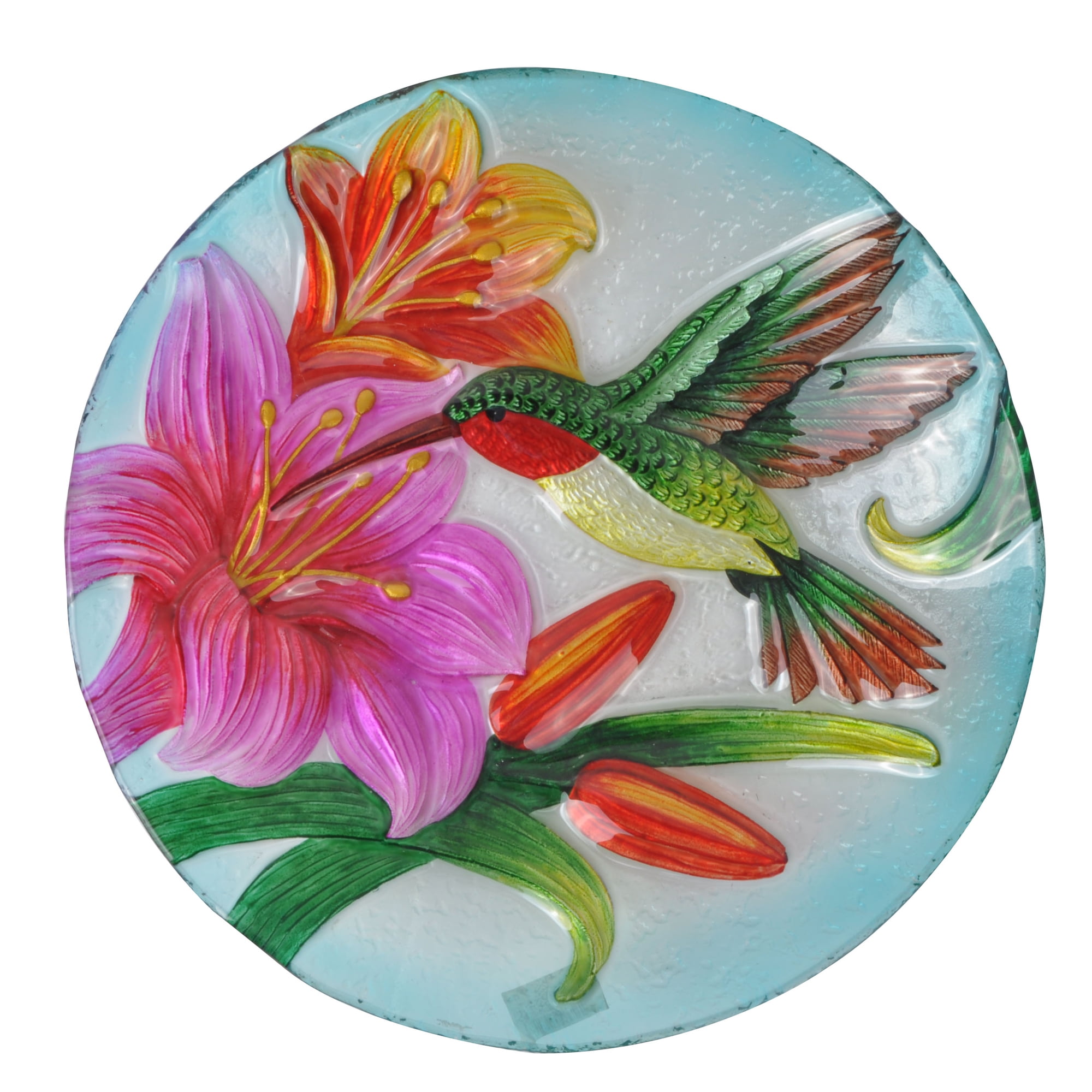 Teamson Home 18" Hummingbird Fusion Glass Bird Bath