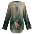thumbnail image 4 of WEAIXIMIUNG T-Shirts Graphiques pour Femmes T-Shirts Amusants Humour Adulte Femmes Vintage Imprimé Floral Col en V Manches Longues Chemise Décontractée, 4 of 4