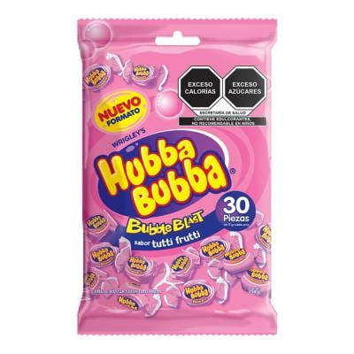 Goma de mascar Wrigleys Hubba Bubba sabor tutti frutti 30 pzas 5 g c/u