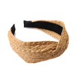 thumbnail image 1 of Diademas para mujer, diademas anudadas de paja, diademas anchas bohemias de verano para mujer, accesorios para herramientas de peinado, 1 of 5