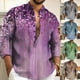 thumbnail image 4 of Men Casual Long Sleeve Button Down Henley V Neck Shirt Tops Blouse Dress Shirt, 4 of 8