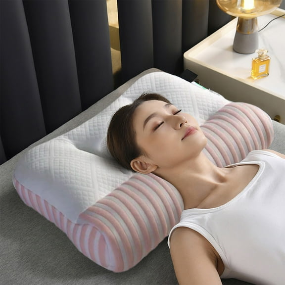 Vacemry Under $5 Ergonomic Cervical Pillow Support, Memory Foam Neck Contour Pillow with Breathable Cover, Orthopedic Bed Pillow for Side Back Sleepers Comfort