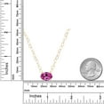 thumbnail image 6 of Gem Stone King 14K Yellow Gold Pink Created Sapphire Pendant Necklace for Women | 4.50 Cttw | Gemstone September Birthstone | Oval 11X9MM | With 18 inch Chain, 6 of 6