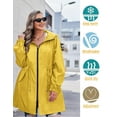 thumbnail image 5 of Zeagoo Women's Rain Jacket Plus Size Long Raincoat Lightweight Hooded Windbreaker Waterproof Jackets with Pockets, 5 of 6