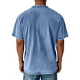thumbnail image 4 of LWavelet Distressed Pocket Men's T Shirt Relaxed Fit Ideal for Summer Casual and Leisure Wear Sky Blue S, 4 of 4