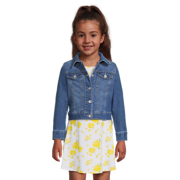 Squeeze Girls Print Skater Dress and Denim Jacket Set, 2-Piece, Sizes 4 ...