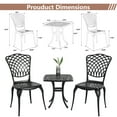 thumbnail image 3 of Homefun 3-Piece Cast Aluminum Bistro Set - Rust-Proof Outdoor Table & 2 Chairs, All-Weather Patio Furniture for Garden/Patio/Balcony, 3 of 8