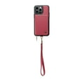thumbnail image 6 of SaniMore for iPhone 14 Pro 6.1" 2022 Case, [Crossbody/Wrist Strap][Zipper Flip Wallet][Card Slots][Rifid Layer] PU Leather Retro 360° Protective Shockproof Cover for iPhone 14 Pro 6.1", Red, 6 of 9