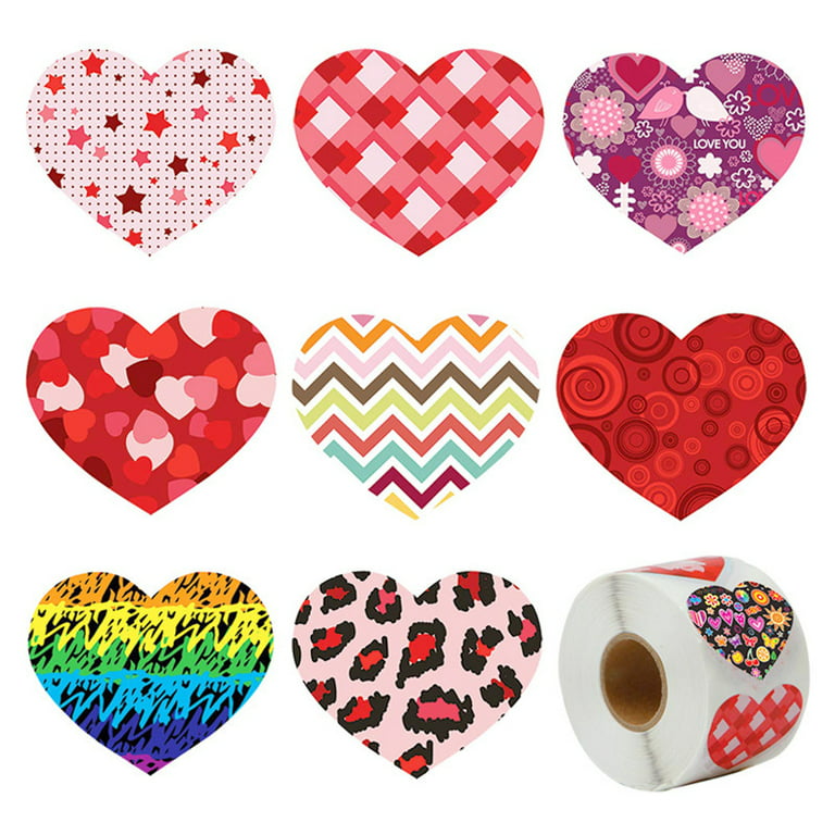 500 Pieces Valentine's Heart Roll Stickers for Kids, Valentine's Day  Colorful Heart Shaped Sticker Love Decorative Sticker Heart Labels for  Valentines Day Decoration Wedding Party Accessories 