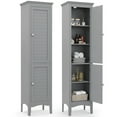 thumbnail image 1 of Costway Tall Bathroom Floor Cabinet Narrow Linen Tower with 2 Doors & Adjustable Shelf Grey, 1 of 10