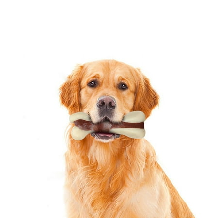 Tikaton Durable Dog Chew Toys Training Chewing Bone Shape Toys for Large Medium Small Dogs-M