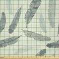 thumbnail image 2 of Ambesonne Feather Fabric by the Yard Microfiber, Composition of Quills, 5 Yards, Pale Grey and Beige, 2 of 2