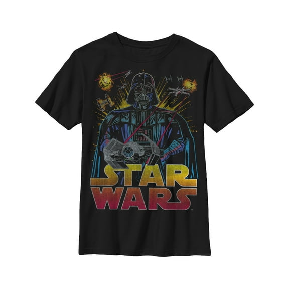 Boy's Star Wars Darth Vader Battle Graphic Tee Black X Large
