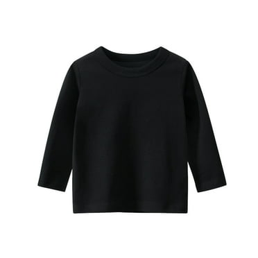 WOYY Toddler Boys Long Sleeve Basic T Shirt Solid Color Casual Soft T-Shirt Undershirt