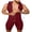 Red, variant on Men Sleeveless Fitness Short Romper, Solid Color Zip Up Hooded Jumpsuit