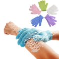thumbnail image 2 of 5 uds guantes de ducha exfoliante lavado piel Spa guantes de baño espuma baño resistencia al deslizamiento masaje corporal limpieza lufa depurador, 2 of 5