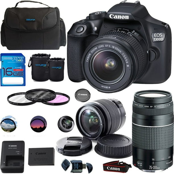Canon EOS 1300D/Canon EOS Rebel T6 DSLR Camera w/ EFS 1855mm f/3.55.6 IS II Lens + Canon EF