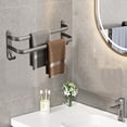 thumbnail image 5 of Btomtd Bath Towel Set,Towels for Bathroom,Gray Towel Rack Without Punching Storage Rack For Storage Bathroom Hanging Rack Wall Mounted Bathroom Towel Hanging Rod Pole Hook-in-1, 5 of 6