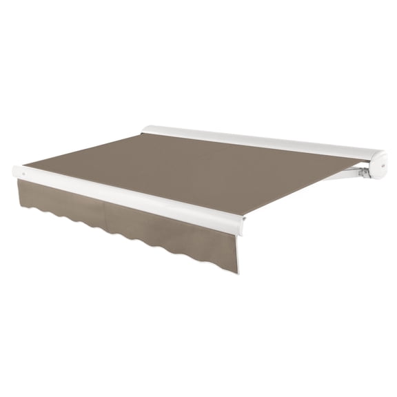 Awntech 12 Ft Key West Left Motorized Heavy Duty Patio Retractable Awning with Cassette (144in x 9.38in x 120in), Taupe