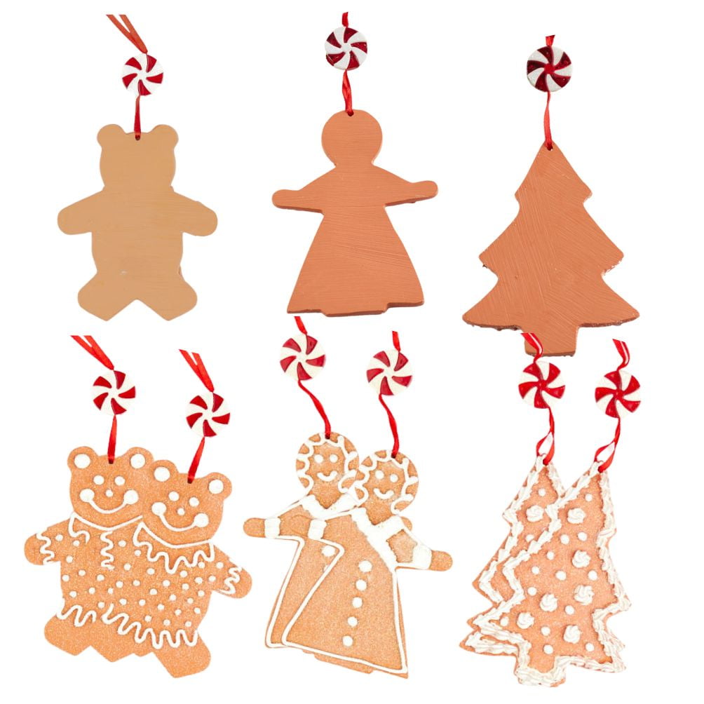 11pc Gingerbread and Peppermint Decoration Set - for Christmas - Factory Direct Craft