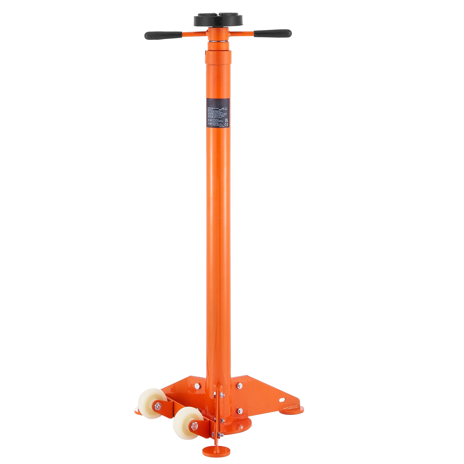 KFFKFF Support Stand, 3/4 Ton Pole Jack, Durable Jack Stand for Vehicles, Adjustable Height 43.3"-70.9", Stable Triangular Base, Mobile with Two Wheels, for Automotive Lifting