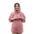 thumbnail image 3 of HOWPAY Cat Hoodie Women Pet Carrier Hoodies with Dog Pouch Warm Pullover Long Sleeve Zipper Kangaroo Pocket Cozy Comfy Sweatshirt Pink L, 3 of 9