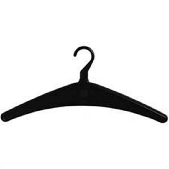 Garment Hangers- Plastic- Open Hook- 7in.- 12 Count- Black