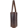 thumbnail image 2 of Rustic Leather Single Wine Carrier for Standard 750ml Bordeaux Bottle :: Espresso, 2 of 7