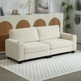 thumbnail image 2 of HOMCOM 3 Seater Sofa with Spring Cushion Cup Holder for Bedroom Cream White, 2 of 10