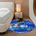thumbnail image 3 of Blue Christmas Truck Round Rug 3ft Washable Circle Entryway Rugs Non Slip Xmas Tree Snowman Snowflake Area Rug Indoor Floor Carpet for Bedroom Kitchen Living Room Home Office Dining Room Nursery, 3 of 8