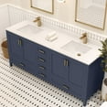 thumbnail image 4 of Ayna Decors Rooh 72 in Navy Blue Double Sink Bathroom Vanity | 4 Soft Closing Doors | 6 Full Extention Soft Close Drawers | Brushed Nickel Hardware | AVR72NB0002, 4 of 10