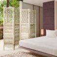thumbnail image 6 of Fionafurn 4 Panel half-Cutout Room Divider , Foldable Privacy Screens Wooden Room Partition,Natural, 6 of 8