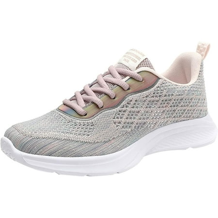 

Ladies Shoes Fashion Casual Mesh Breathable Lightweight Damping Absorbing Soft Sole Lace Up Sport Youth Shower Shoes