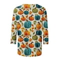 thumbnail image 4 of Fartey Womens Halloween Pumpkin Printed Shirts Slim Fit Long Sleeve Crew Neck Pullover Tops Casual Comfy Fall Festval Blouses, 4 of 5