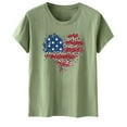 thumbnail image 3 of Midsumdr Womens Shirts Summer Casual Loose Fitting Solid Color Tops 4th of July Printed Round Neck Short Sleeve Blouse Tees, 3 of 3