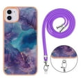 thumbnail image 7 of Mantto for iPhone 11 Case, with Lanyard Adjustable Strap, Marble Pattern Soft TPU Bumper Hard PC Back Shockproof Protective Glossy Stylish Durable Phone Case for Women Girls,Purple, 7 of 7