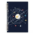 thumbnail image 7 of FORMRS 1-Subject Spiral Notebook 8" x 5" College Ruled 60 Refillable Sheet A5 Hard Cover, 2 Pack, White Planet, 7 of 7