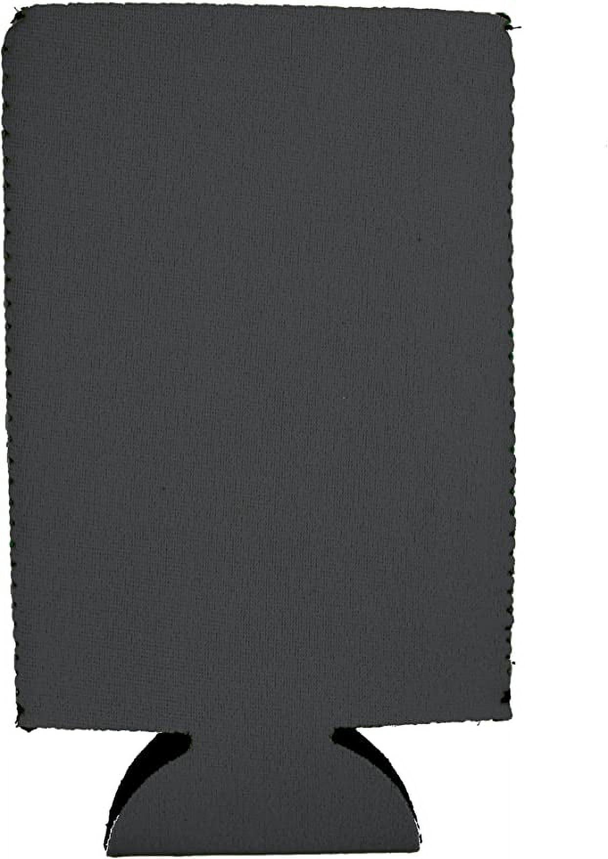 Blank Neoprene Collapsible 16 oz. Can Coolie (12 Pack, Charcoal)