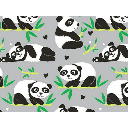 1 Pack, Baby Panda Wrapping Paper 30"x 417', Half Ream Roll for Party, Holiday & Events, Made in USA
