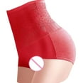 thumbnail image 4 of HUPOM Womens Cotton Underwear Underwear For Women High Waist Casual Tie Comfort Waist Red L, 4 of 5