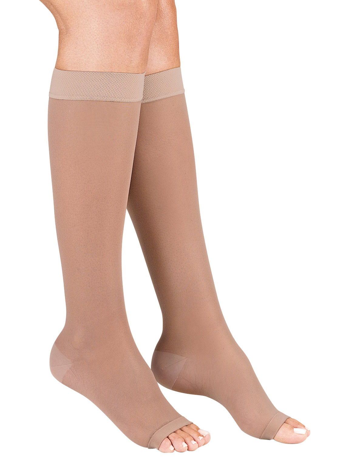 Dr. Leonard?s Open Toe Compression Stockings Knee Firm Support