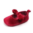 thumbnail image 3 of Cute Newborn Baby Girl Gold Velvet Toddler First Walkers Kid Shoes+Hairband, 3 of 4