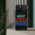 thumbnail image 3 of DistinctInk Clear Hybrid Case for Apple iPhone 15 Pro Max (6.7" Screen) - Great Struggles Make Great Stories - Shockproof Protection, 3 of 9