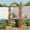 Brown, variant on vidaXL Solid Fir Wood Pergola, Outdoor Garden Arch, Trellis with Planter