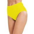 thumbnail image 2 of Women's High Waist Retro Swim Bottoms - Full Coverage Bikini Briefs - Nylon/Spandex, Solid Color, Stretchy Control Fabric, 2 of 6