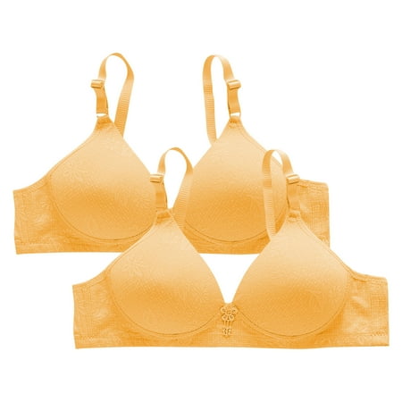 Women s Seamless Bras Thin Wireless Bra Full Support Comfortable Push Up Bra with Adjustable Straps 2 Pack