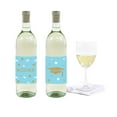 thumbnail image 1 of Baby Blue and Gold Glittering Graduation Party, Wine or Apple Cider Bottle Labels, 8-Pack, 1 of 2